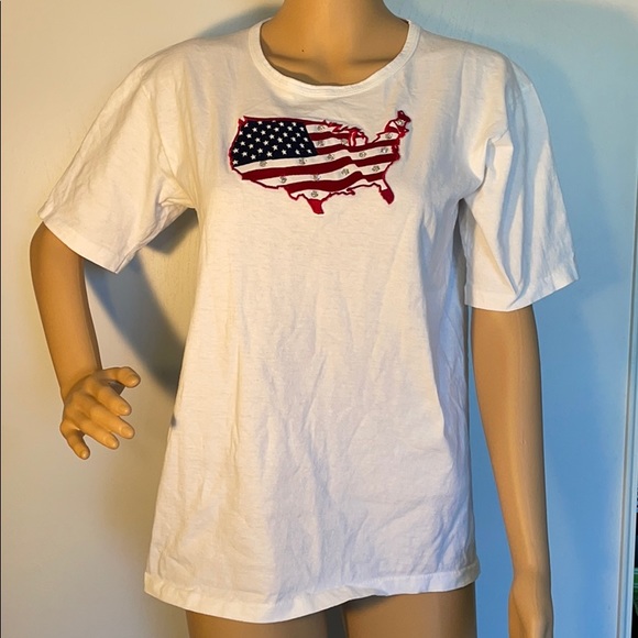 STATE OF THE ART AMERICAN 🇺🇸 FLAG T-SHIRT - Picture 1 of 5
